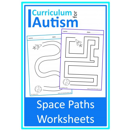 Space Pre Writing Paths Worksheets